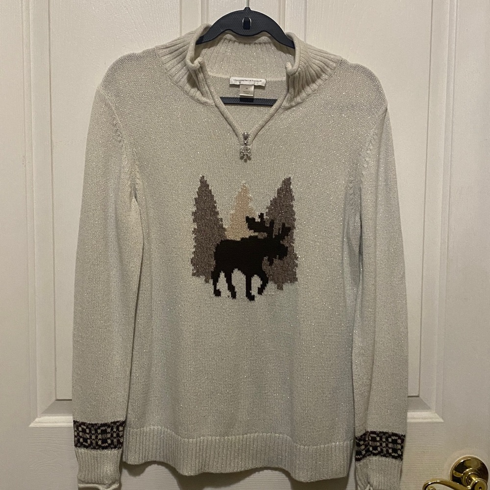 Christopher & Banks Ivory Textured Sweater